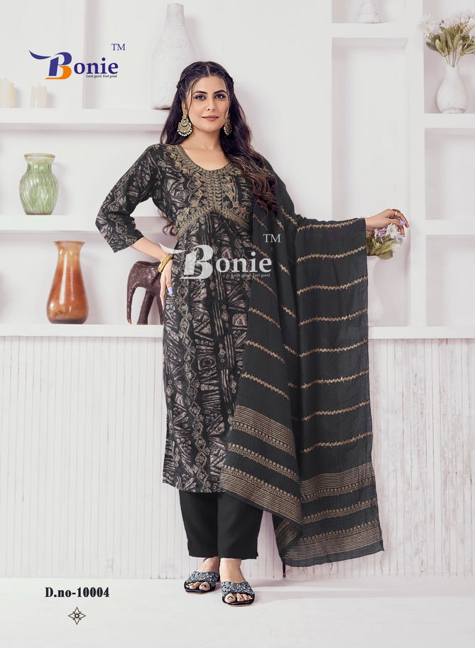 Alia Vol 10 By Bonie Alia Cut Rayon Printed Kurti With Bottom Dupatta Wholesale Online